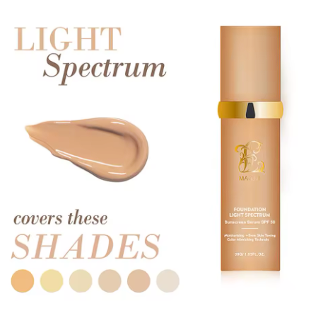 Base Espectral Media 4 en 1 – Impermeable, Larga Duración, SPF50 y Cobertura Total
