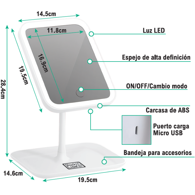 Espejo con luz LED